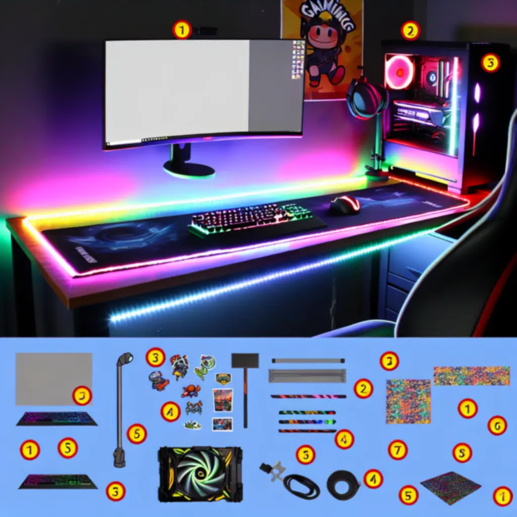Spersonalizowane stanowisko gamingowe z podświetleniem LED